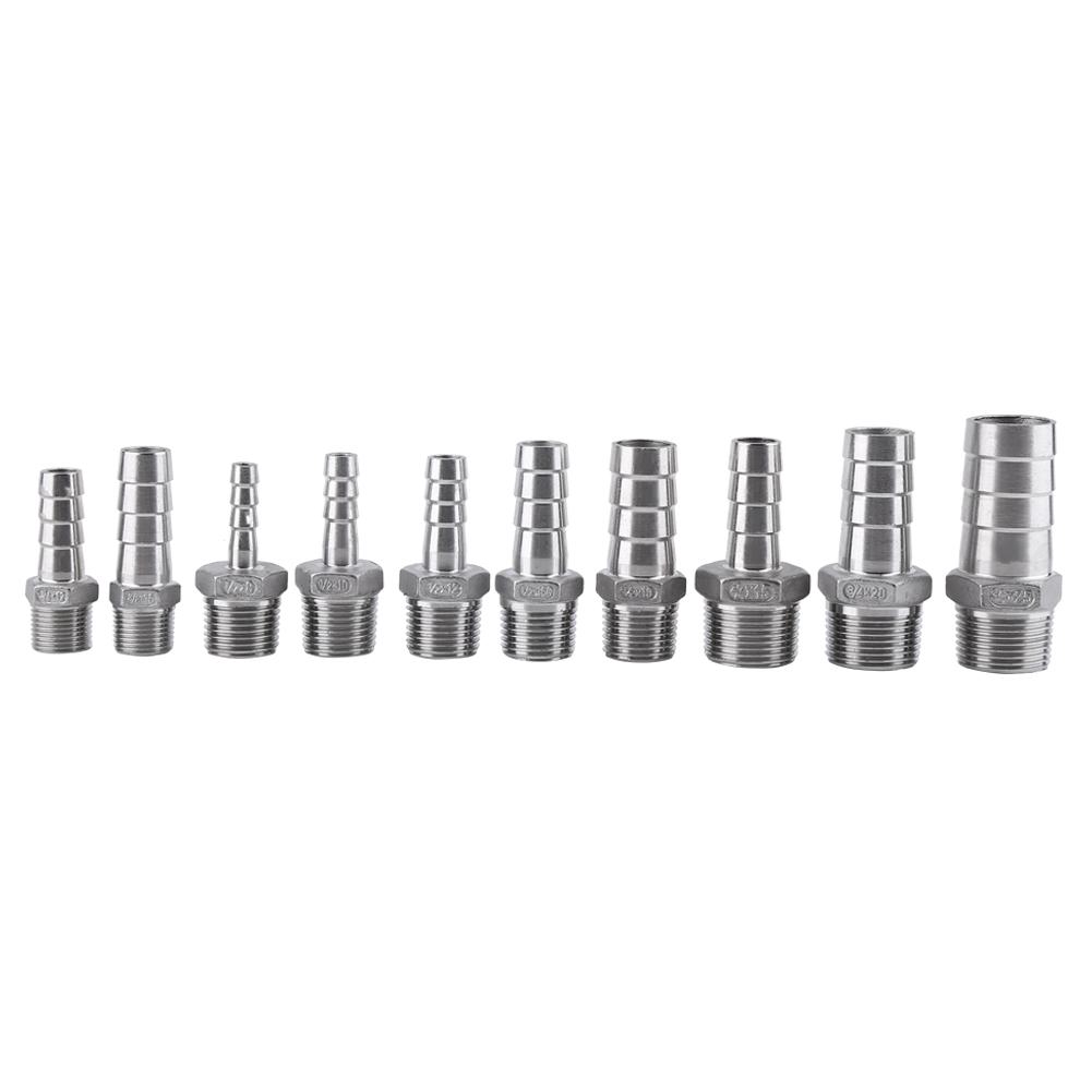 Connector Bsp Barb Hose Thread Ss304 Steel Male Pipe Tail Fitting Stainless 18~34 Xgulith 8250