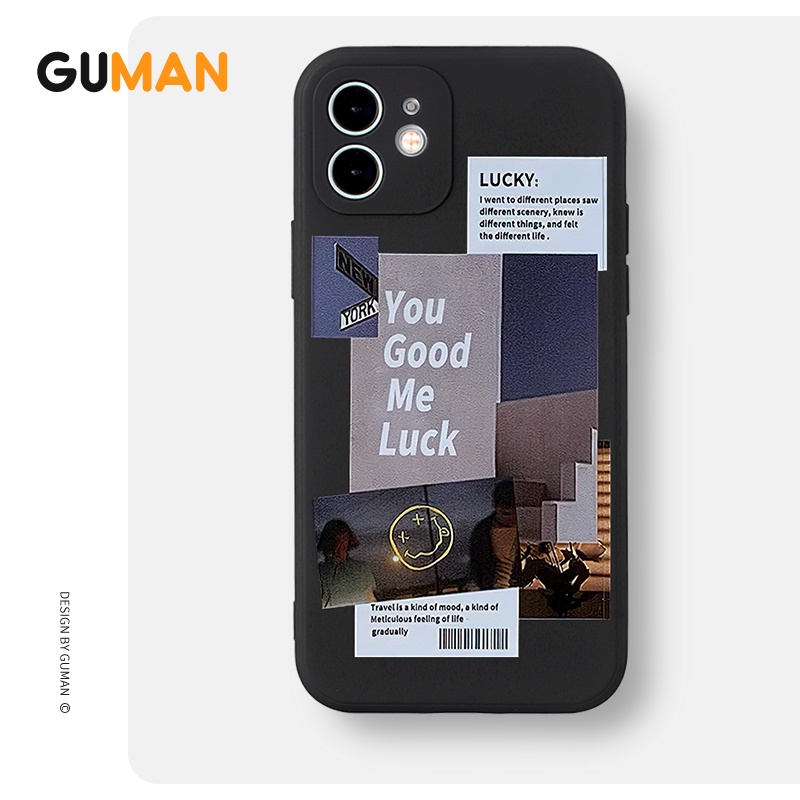 Guman เคสไอโฟน เคสซิลิโคนนุ่มขอบเหลี่ยมกันกระแทกน่ารักตลก เคสโทรศัพท์ Compatible for iPhone 17 16 15 14 13 12 11 Pro Max SE 2020 X XR XS 8 7 6 6S Plus พลัส XYB556