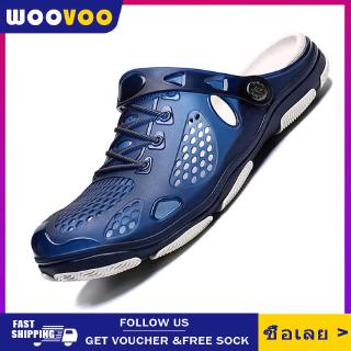 WOOVOO รองเท้าแตะ แบบรัดส้น ระบายอากาศได้ดี สำหรับผู้ชาย