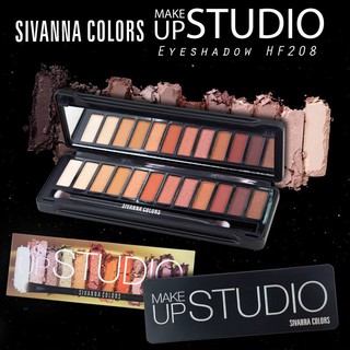 Sivanna พาเลทอายแชโดว์ 12 สี เนื้อแมท&amp;ชิมเมอร์ Make up Studio Eyeshadow (HF208)