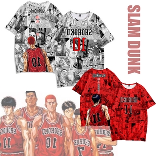 [4 สี] ใหม่ SLAM DUNK Anime Men เสื้อยืดแขนสั้นผ้าฝ้ายคอสเพลย์ Sakuragi Kaede หลวม Tee เสื้อ 2021