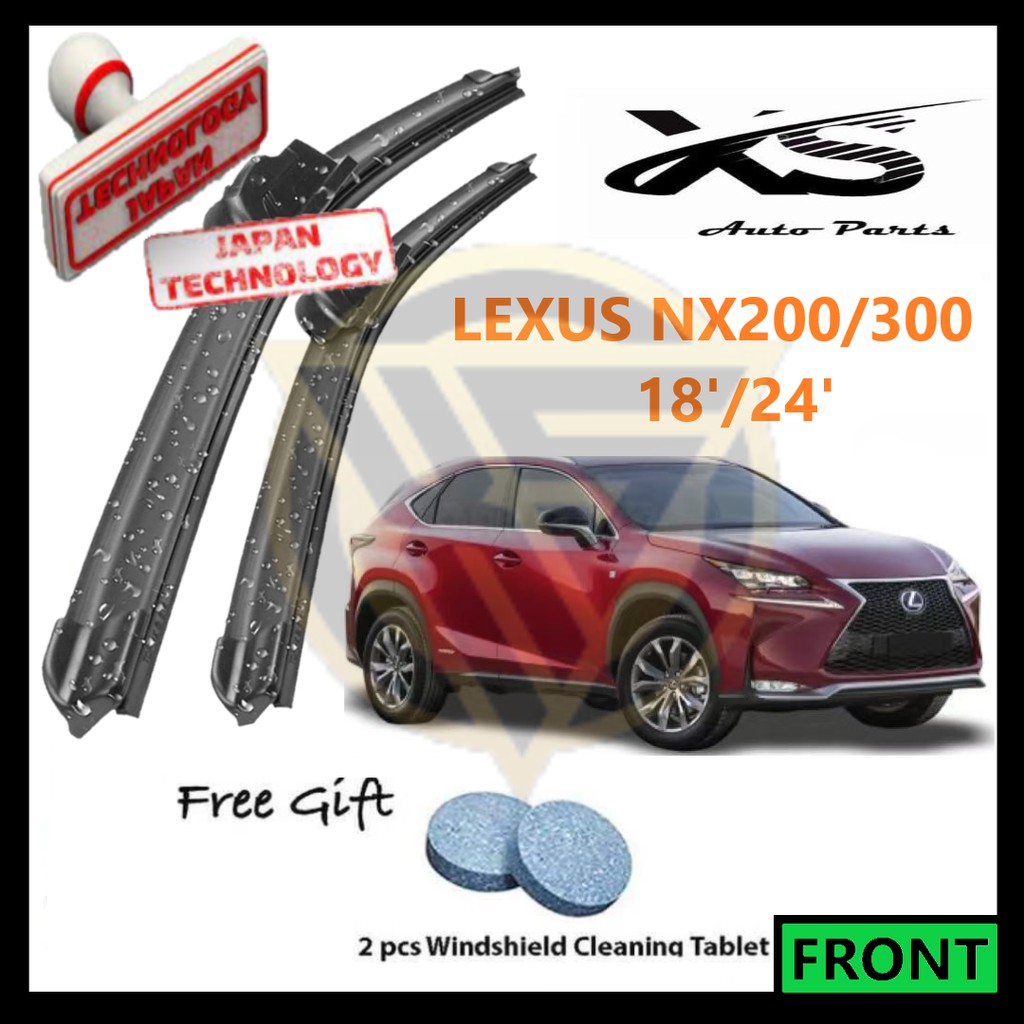 LEXUS NX200T & NX300T 2015- JAPAN QUALITY ชุดใบปัดน้ําฝนแบบนุ่ม (26+17)(ฟรี WindShild Cleaning Table