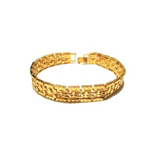 TANITTgems สร้อยข้อมือทองคัทลายสลับพ่นทราย TNBG122