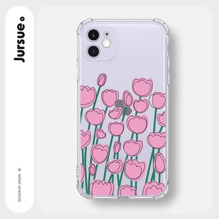 JURSUE เคสไอโฟน เคสซิลิโคนนุ่มกันกระแทกใสน่ารักตลก เคสโทรศัพท์ Compatible for iPhone 13 12 11 Pro Max SE 2020 X XR XS 8 7 6 6S Plus พลัส Y1675