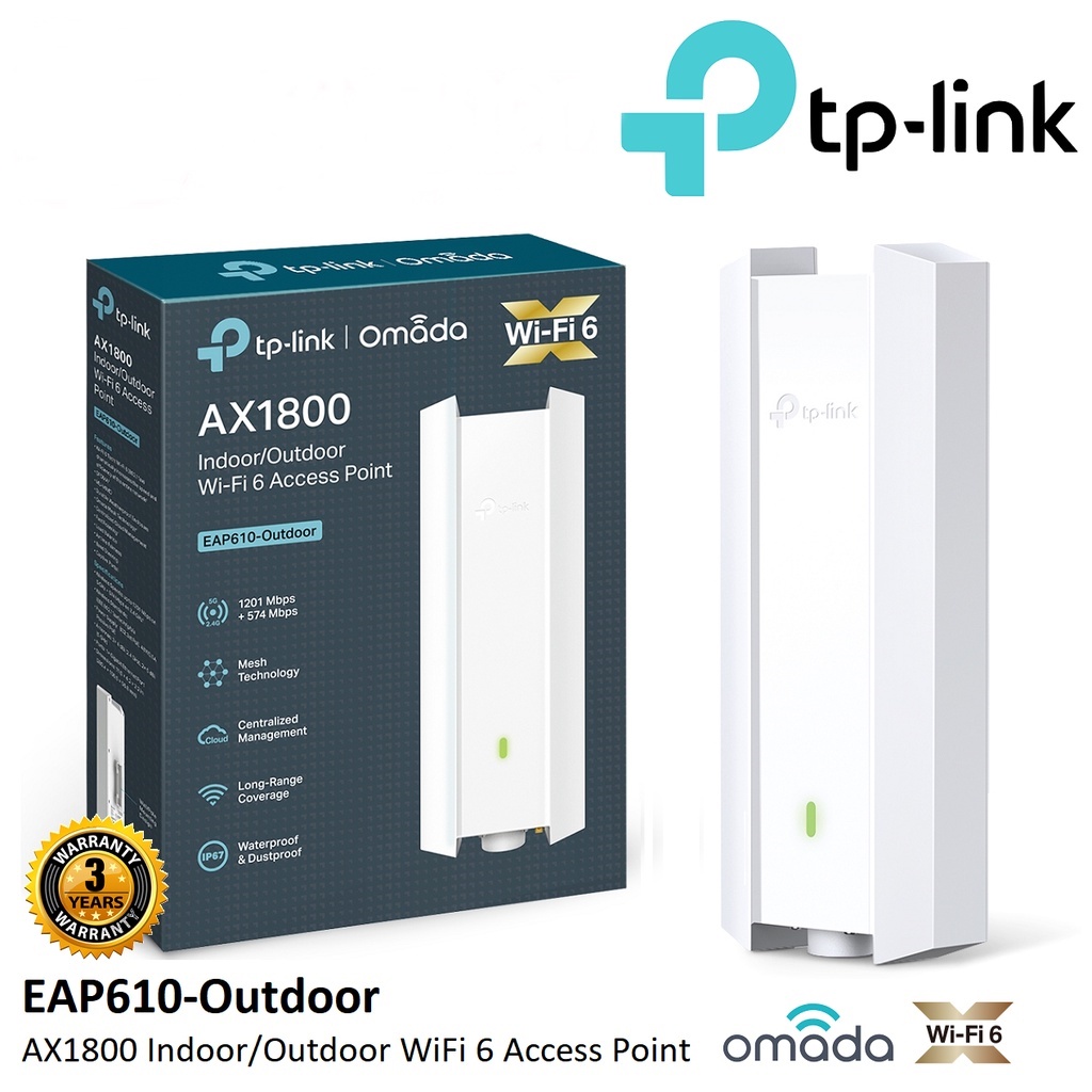 TP-LINK (EAP610-Outdoor) AX1800 Indoor/Outdoor WiFi 6 Access Point