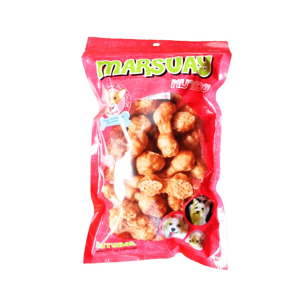 สันในไก่ ไก่อบแห้ง หุ้มกระดูกผูก2″ น้ำหนัก 450g.