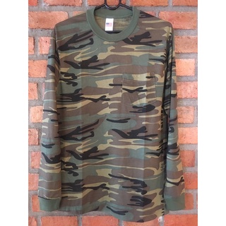 เสื้อยืดทหารcamo vintage (Crafted with pride in america)แขนยาวมีกระเป๋าแขนจั๊มมือ1