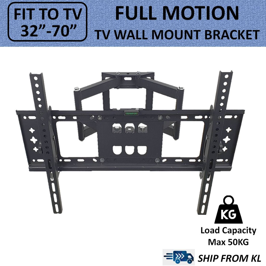 32-70 INCH FULL MOTION Double Arm Flat Panel LED LCD Plasma TV Wall Mount Bracket (S-62)