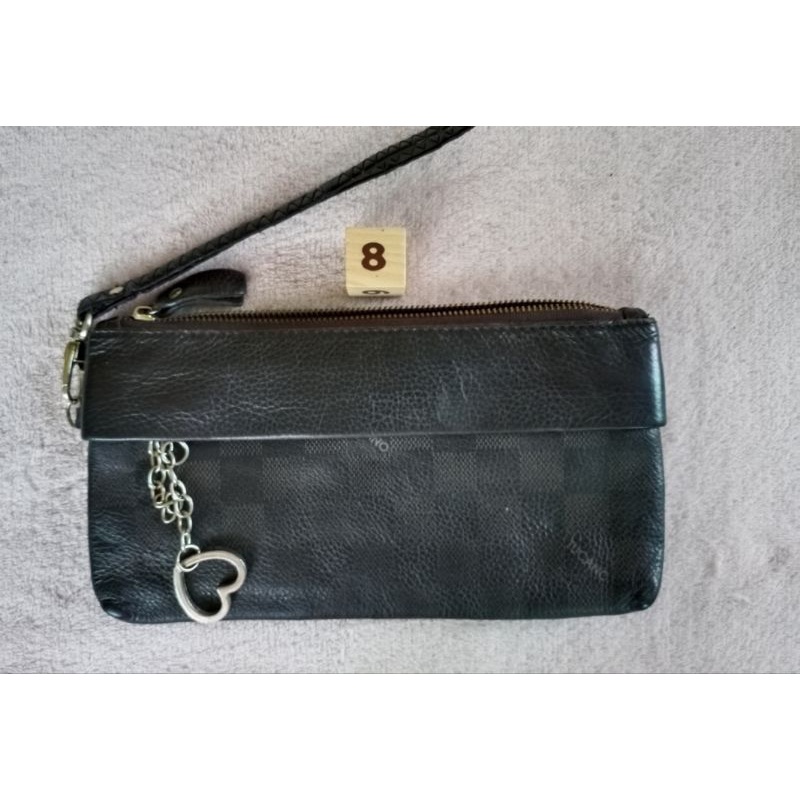 กระเป๋าคล้องมือหนังแท้สีน้ำตาลเข้มtucano