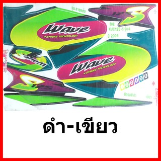 สติ๊กเกอร์ wave 125s ปี 2004 รุ่น 4 เคลือบเงาแท้ทั้งแผ่น