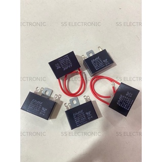 C พัดลม 2.5uf/400 v ยี่ห้อ DJIE ผลิตประเทศใต้หวัน ขาเสียบแบนและมีสาย capพัดลม แคปพัดลม คาปาซิสเตอร์พัดลม ซีพัดลม