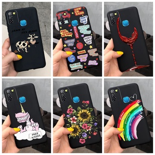 เคสโทรศัพท์มือถือ ซิลิโคนนิ่ม ลายดอกไม้ สีดํา สําหรับ Infinix Smart 5 Case X657 Smart5 X657C