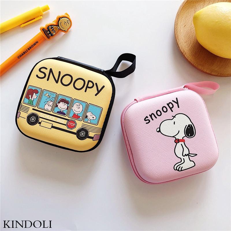 กระเป๋า ลาย Snoopy ขนาดเล็ก สำหรับใส่เหรียญ เก็บหูฟัง สายชาร์จโทรศัพท์