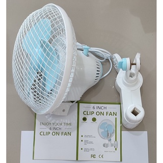 พัดลมหนีบเสา ระบายอากาศสำหรับปลูกต้นไม้ Clip Fan Grow Tent ขนาด 6 นิ้ว พัดลมเต๊นท์ปลูกต้นไม้ ส่ายได้ ปรับได้2ระดับ