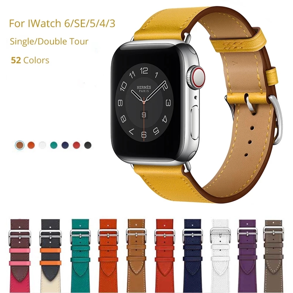สายนาฬิกาข้อมือหนังวัว แบบเปลี่ยน สําหรับ Apple Watch Band 42 มม. 44 มม. Iwatch series 6 5 4 3 2 1 38 มม. 40 มม.
