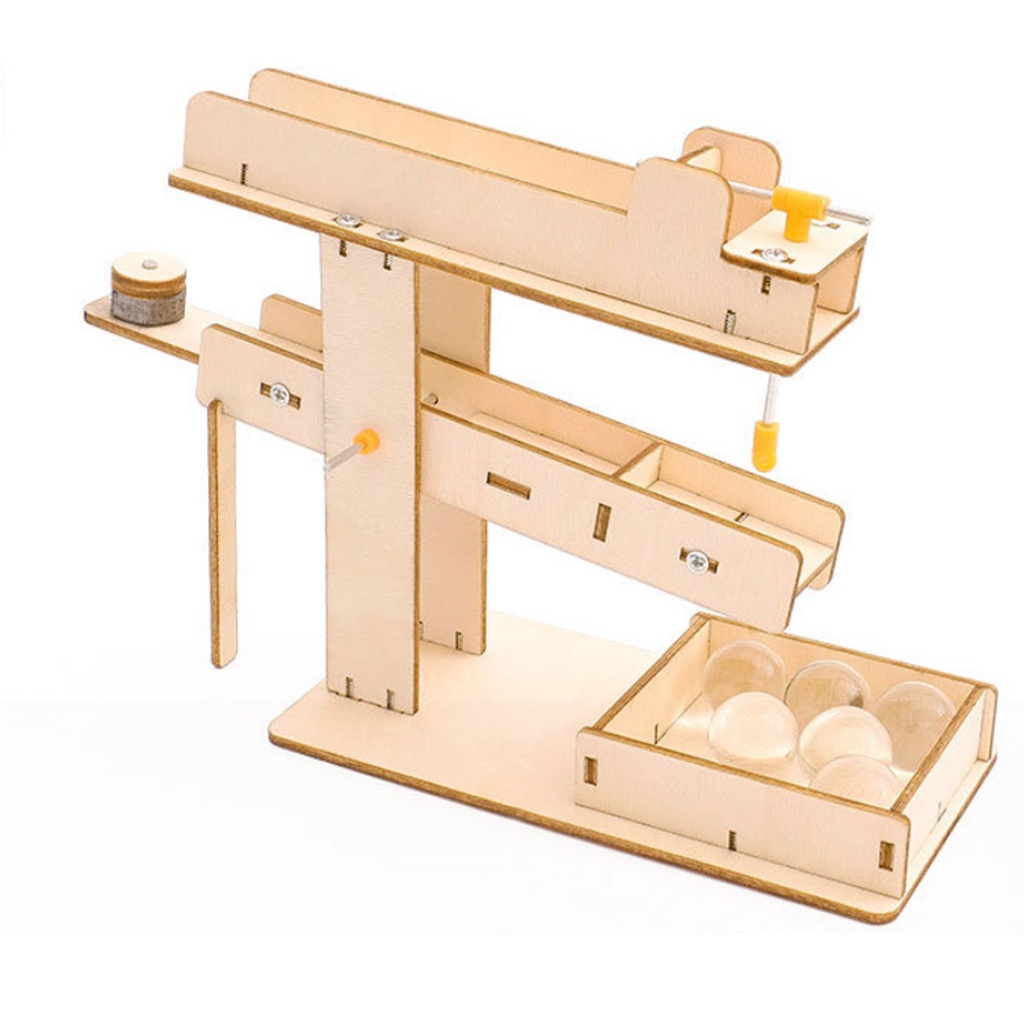 Marble Run Seesaw Steam Mechanical Gear DIY ไม้ชุดวิทยาศาสตร์อาคารชุดประกอบของเล่นสําหรับเด็กผู้ใหญ่ Dropship