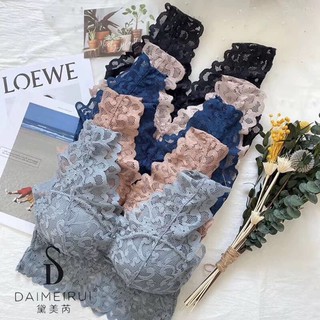 🦚Kaimook shop🦚พร้อมส่ง‼Lace bra เนื้อผ้านุ่ม งานฟรีไซส์#No.6603