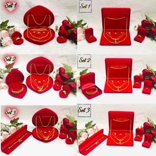 กล่องกำมะหยี่ ใส่เครื่องประดับกล่องใส่ทองงานแต่งงานจัด ชุดเซ…