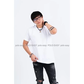 เสื้อยืดแฟชั่น ผู้ชาย T-Shirt cotton 100% คอกลม แขนสั้น สีขาว