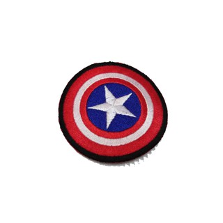 [ตัวรีด เย็บได้] Captain America ป้ายติดเสื้อ logo Embroidered Sew Iron On Patches Badge