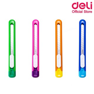 Deli 2054 School Cutter คัตเตอร์พลาสติก สำหรับโรงเรียน 13 ใบมีด จำนวน 1 ชิ้น คละสี