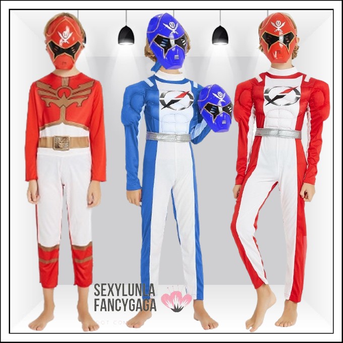 เหมาะกับเด็กสูง 110-120cm. พาวเวอร์เรนเจอร์ ชุดโกไคเจอร์ จูเรนเจอร์ ชุดขบวนการห้าสี ขบวนการเรนเจอร์ 