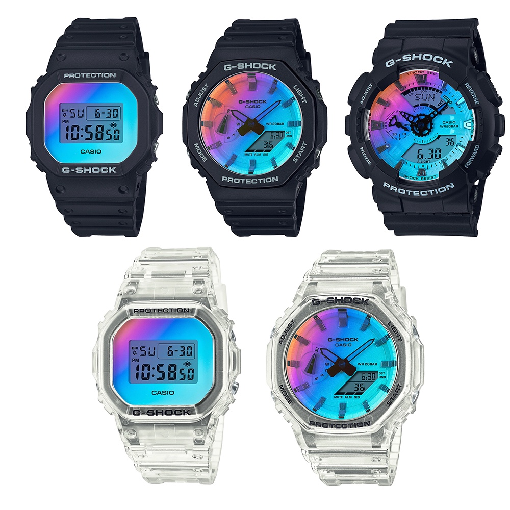 Casio G-Shock นาฬิกาข้อมือผู้ชาย สายเรซิ่น รุ่น DW-5600SR-1,DW-5600SRS-7,GA-110SR-1A,GA-2100SR-1A,GA