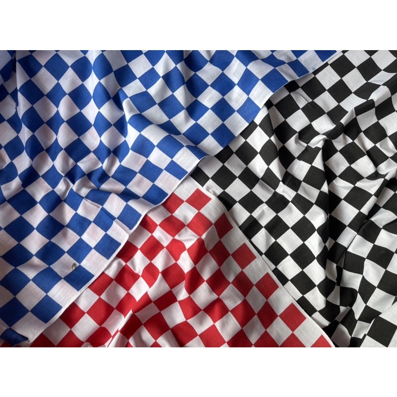 ผ้าเมตร ผ้าตารางหมากรุก ราคาถูกที่สุด✅(แบ่งขายเป็นเมตร)
