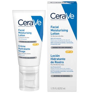 CERAVE Facial Moisturizing Lotion SPF25 ครีมบำรุงผิวหน้า ป้องกันแสงแดด 52 มล.สำหรับผิวธรรมดา-ผิวแห้ง ACDSBD