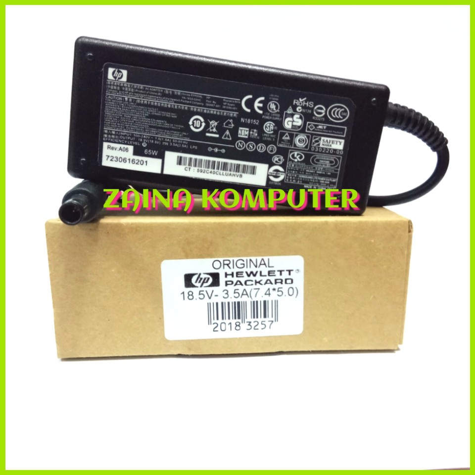 ต้นฉบับ HP Compaq CQ40 CQ42 CQ45 8560p 8560w DV6 DV5 18.5v 3.5a 7.4MM ORIGINAL เข็มอะแดปเตอร์ชาร์จ
