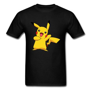 Pikachu Pokemon เสื้อใหม่สีดำสำหรับผู้ชายญี่ปุ่นอะนิเมะท็อปส์ 80s Graphic Tee Shirts Mens