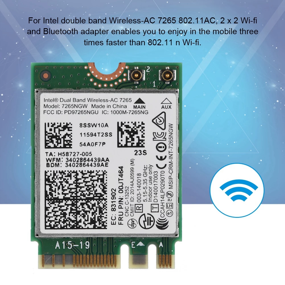 Intel Dual Band - Ac 7265 Dual Band การ์ดเครือข่าย + Bt