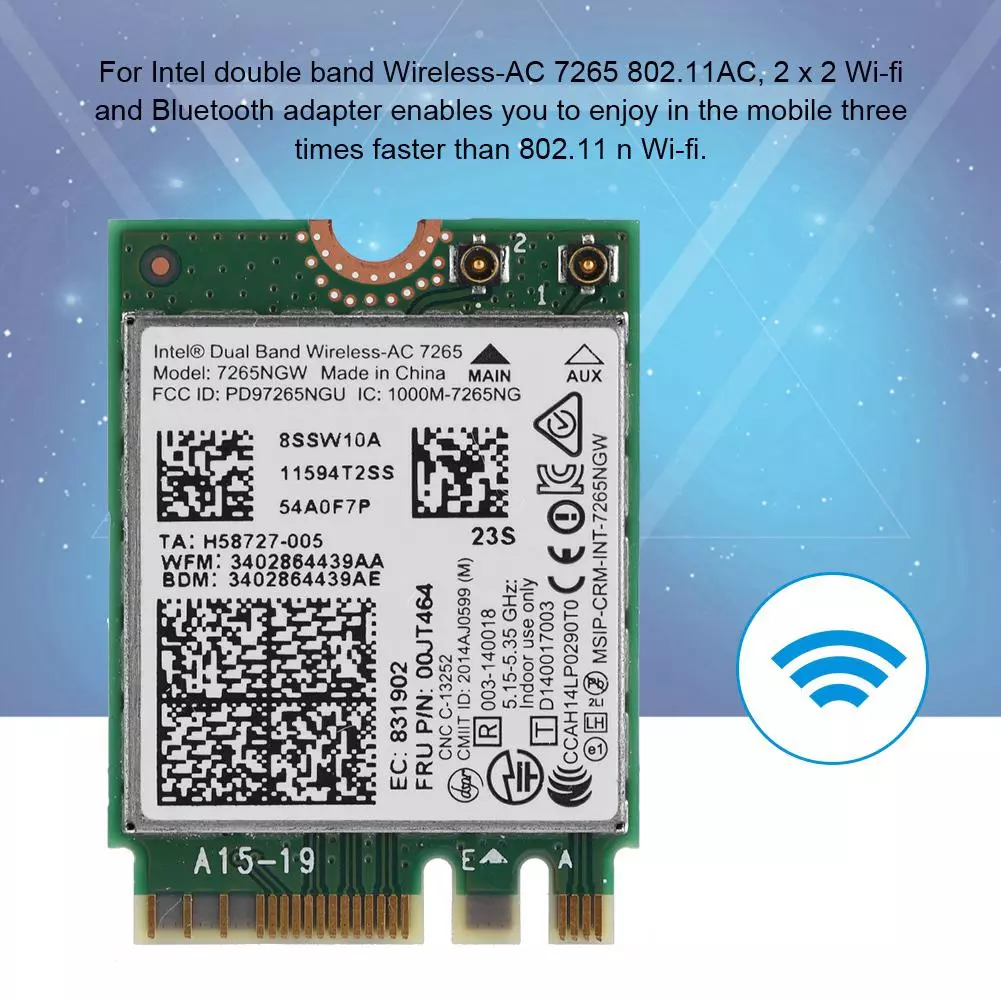 Intel Dual Band - Ac 7265 Dual Band การ์ดเครือข่าย + Bt