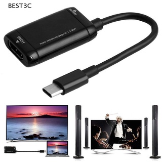 Best3c อะแดปเตอร์สายเคเบิล USB-C Type C เป็น HDMI USB 3.1 สีดํา สําหรับ MHL Android โทรศัพท์มือถือ แท็บเล็ต