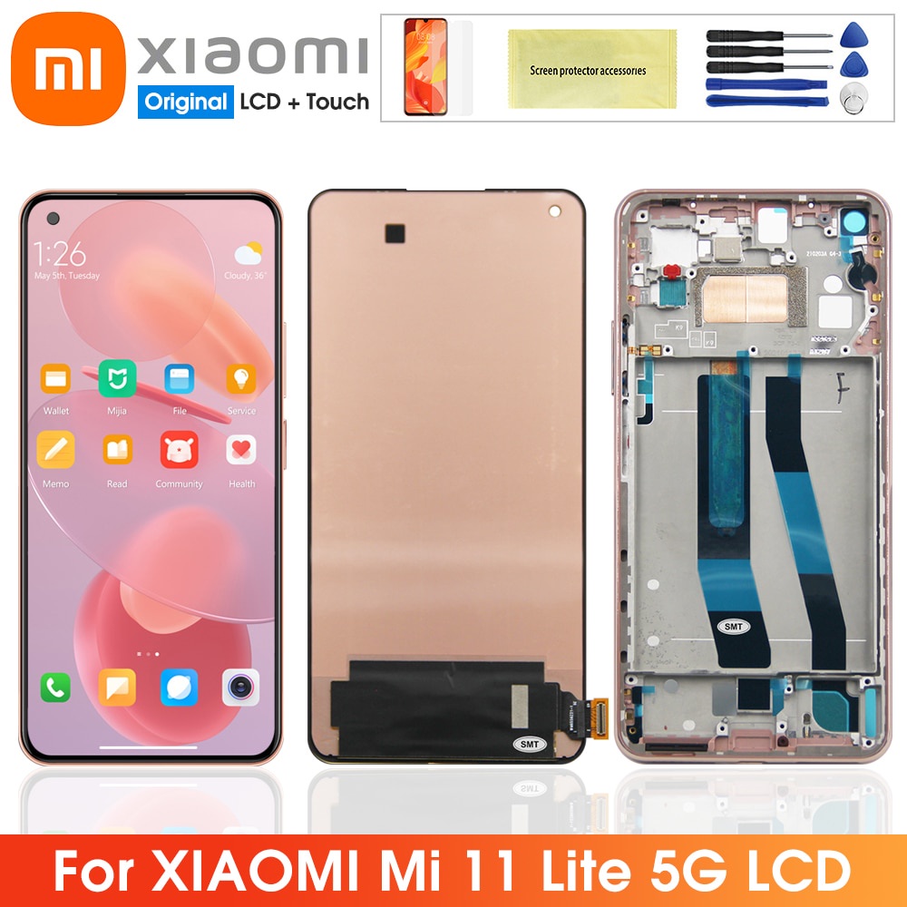 6.55" สําหรับ Xiaomi Mi 11 Lite 5G M2101K9G M2101K9C จอแสดงผล LCD Touch Screen Digitizer สําหรับ Mi1