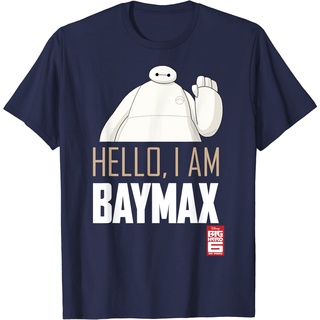 เสื้อยืดผ้าฝ้ายพรีเมี่ยม เสื้อยืด พิมพ์ลายกราฟิก Disney Big Hero 6 TV Series Baymax Hello