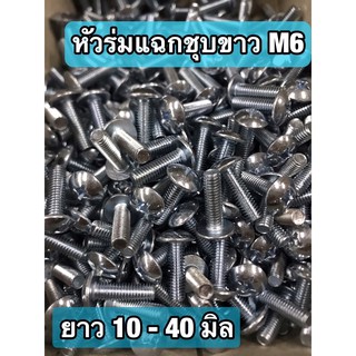 สกรู JT หัวกระทะ สกรูหัวร่ม M6 (เบอร์10) พร้อมส่งทุกความยาว