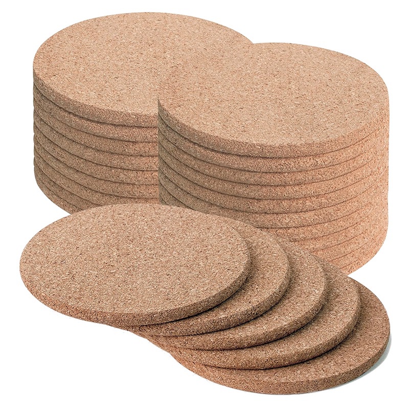 25Pack Cork Coasters for Drinks,Bar Coasters Absorbent Heat Resistant Reusable Saucers for Drink Wine Glasses Cups Mugs