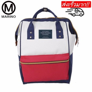 Marino กระเป๋า กระเป๋าเป้ กระเป๋าสะพายหลัง Backpack No.2015 - White Red