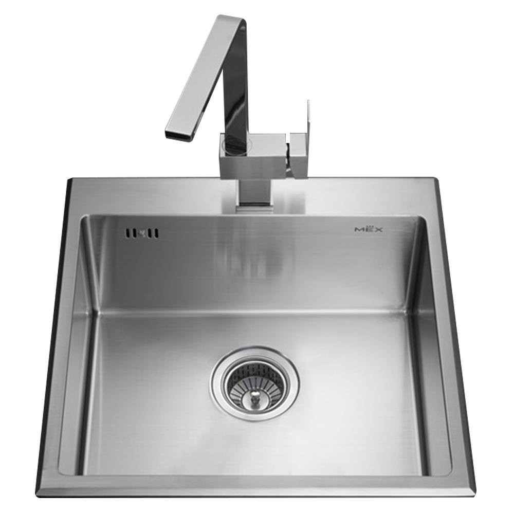 Embedded sink BUILT-IN SINK MEX SC60 STAINLESS Sink device Kitchen equipment อ่างล้างจานฝัง ซิงค์ฝัง 1หลุม MEX SC60 สเตน