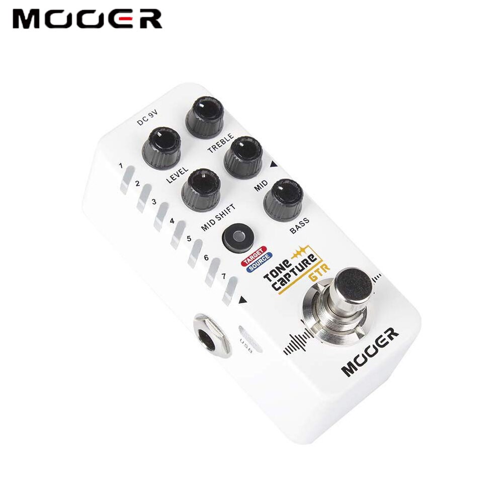 MOOER กีตาร์ Tone Capture GTR Pedal 7 ช่องล่วงหน้าสวิตช์ระหว่าง TRUE BYPASS หรือ BUFFER BYPASS