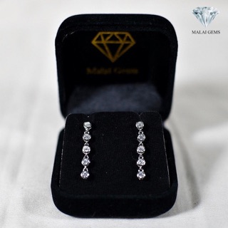 Malai Gems  ต่างหูเพชร เงินแท้925 ชุบทองคำขาว เพชรสวิส CZ ต่างหูระย้า รุ่น เพชรCZ 5 เม็ด