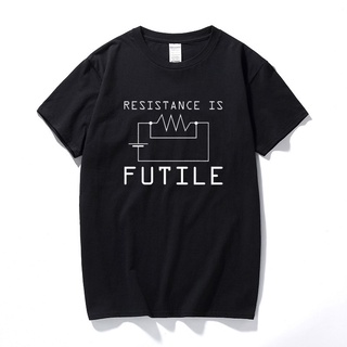 T-shirt  เสื้อยืดแขนสั้น ผ้าฝ้าย 100% พิมพ์ลาย Resitance Is Futile Geek Nerd Genius แฟชั่นใหม่S-5XL