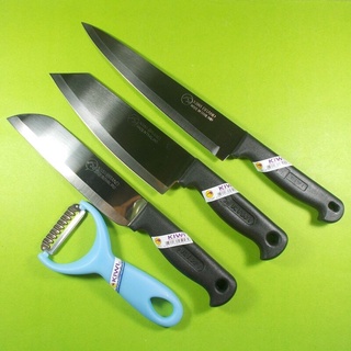 ชุดมีดทำครัวกีวี Kiwi set 4 อัน no. Slicer 477 173p 188 มีดเชฟใบมีดสแตนเลสไม่เป็นสนิม Chef Knives set 4 pcs Stainless