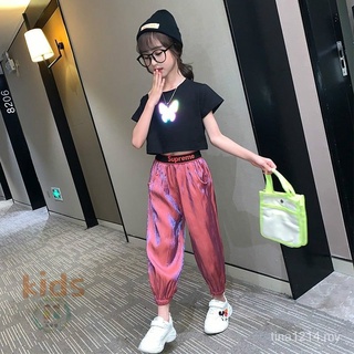 ใหม่ ชุดกีฬา สองชิ้น แฟชั่นฤดูร้อน สําหรับเด็กผู้หญิง 2021