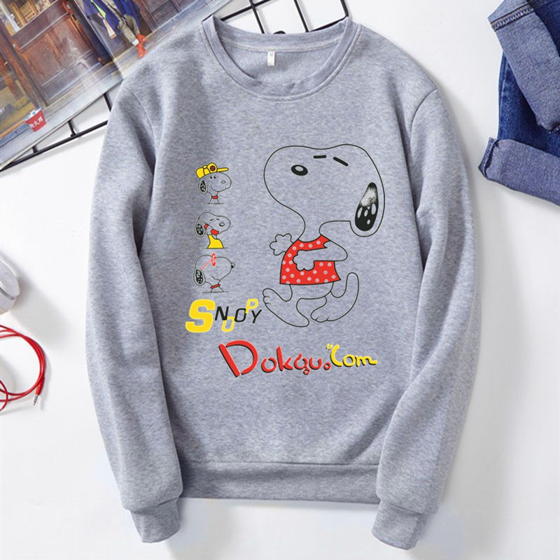 BK-O-218 เสื้อแขนยาวคอกลม พิมพ์ลายการ์ตูนน่ารัก มีไซส์ครบ สีให้เลือก เสื้อกันหนาวแฟชั่นเกาหลี
