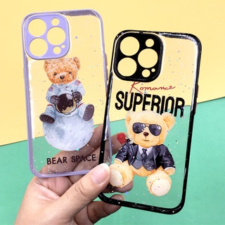 Oppoพร้อมส่งจากไทย!! เคส TPU ขอบสีกันกล้อง กากเพชรกริตเตอร์ เคสแฟชั่น เคสสวย เคสมือถือ เคสหวาน ลายการ์ตูน เคสหมี ราย