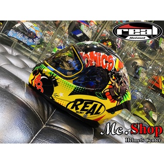 หมวกกันน็อคจาก Real Helmets New Model 2020 รุ่น Raptor ลาย Comics (เหลือง-ดำ)