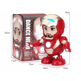 หุ่นไอรอนแมน เต้นได้ หน้ากากเปิด-ปิดได้ มีไฟ มีเสียง น่ารักมาก! Ironman