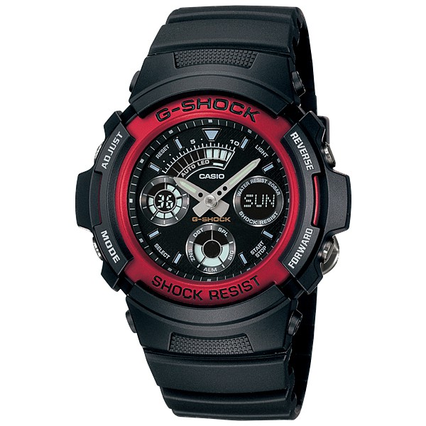 Casio G-shock นาฬิกาข้อมือ รุ่น AW-591-4 ( Black-Red )